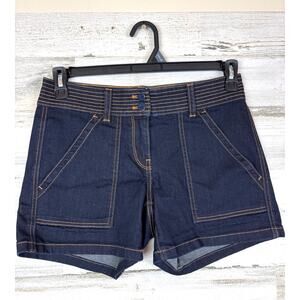 J.Crew Women’s 25 Blue Denim Cotton Zip Front Utility Jean Shorts Summer Casual